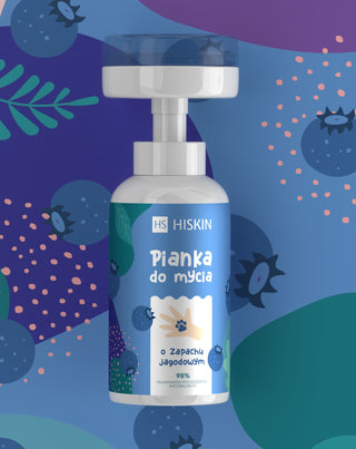 Schuim voor het wassen van handen en lichaam voor kinderen met bosbessengeur HiSkin_2 - 2