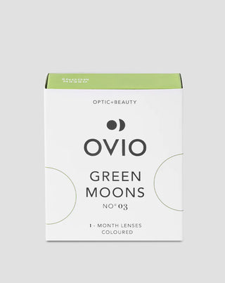 Groene kleurlenzen met zilveren strepen, groene manen nr. 3 Ovio - 1