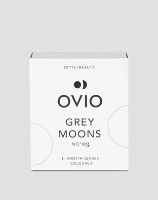 Grijze asachtige kleurlenzen, maandelijkse zero-grade lenzen, grey moons no. 3 Ovio - 1