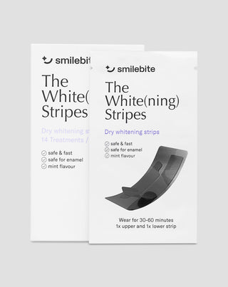 De White(ning) Stripes Smilebite tandenbleek strips set van 28. - 1