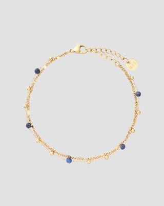 Vergulde roestvrijstalen armband met lapis lazuli Mys_3 - 1