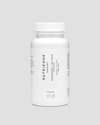 magnez + b6 forte tabletten tegen krampen in benen, kuiten, vermoeidheid en stress nutridome 60 capsules - 1