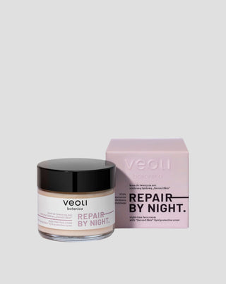 Gezichtscrème voor 's nachts met lipidenbescherming Second skin Repair by night, Veoli Botanica - 1
