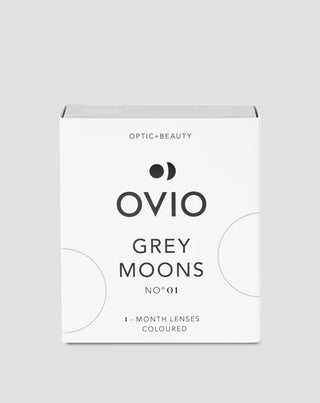 Grijze asachtige kleurlenzen, maandelijkse zero-grade lenzen, grey moons no. 1 Ovio - 1