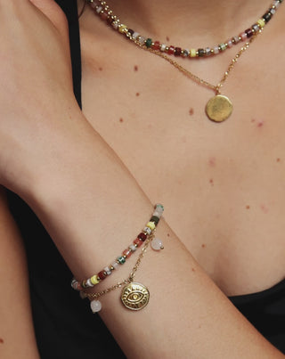 Armband met natuurstenen agaat, maifan, jaspis, jade en aventurijnys - 6