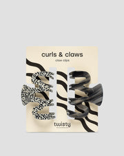 Set grote haarklemmen - gemarmerd en zwart Twisty 2 stuks