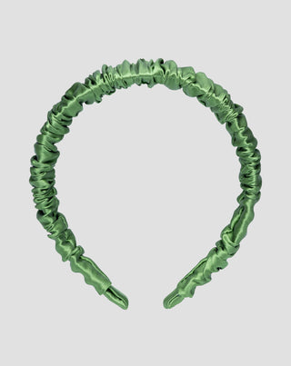 Zijden haarband in 100% natuurlijke zijde groen Twisty - 1